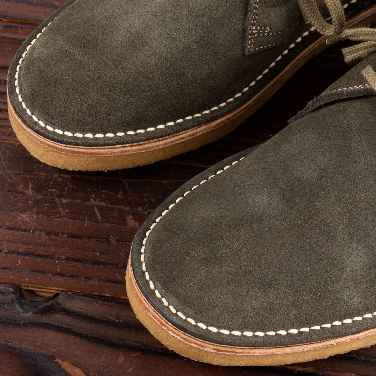 John Lofgren Desert Boots - Olive Suede - Standard & Strange