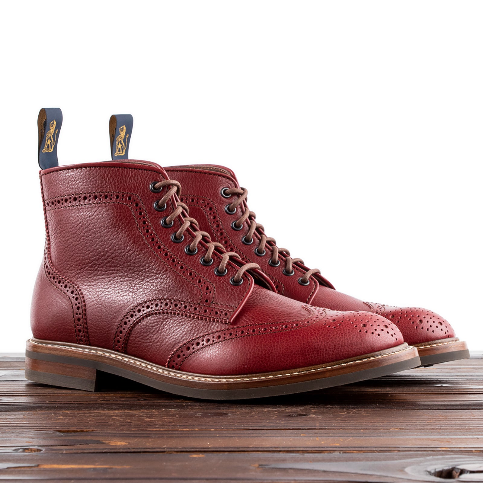 Mens red hot sale brogue boots