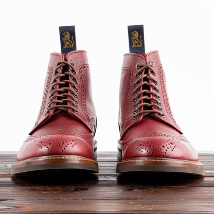 John Lofgren Glover Brogue Boots - Burgundy Vacchetta - Standard & Strange