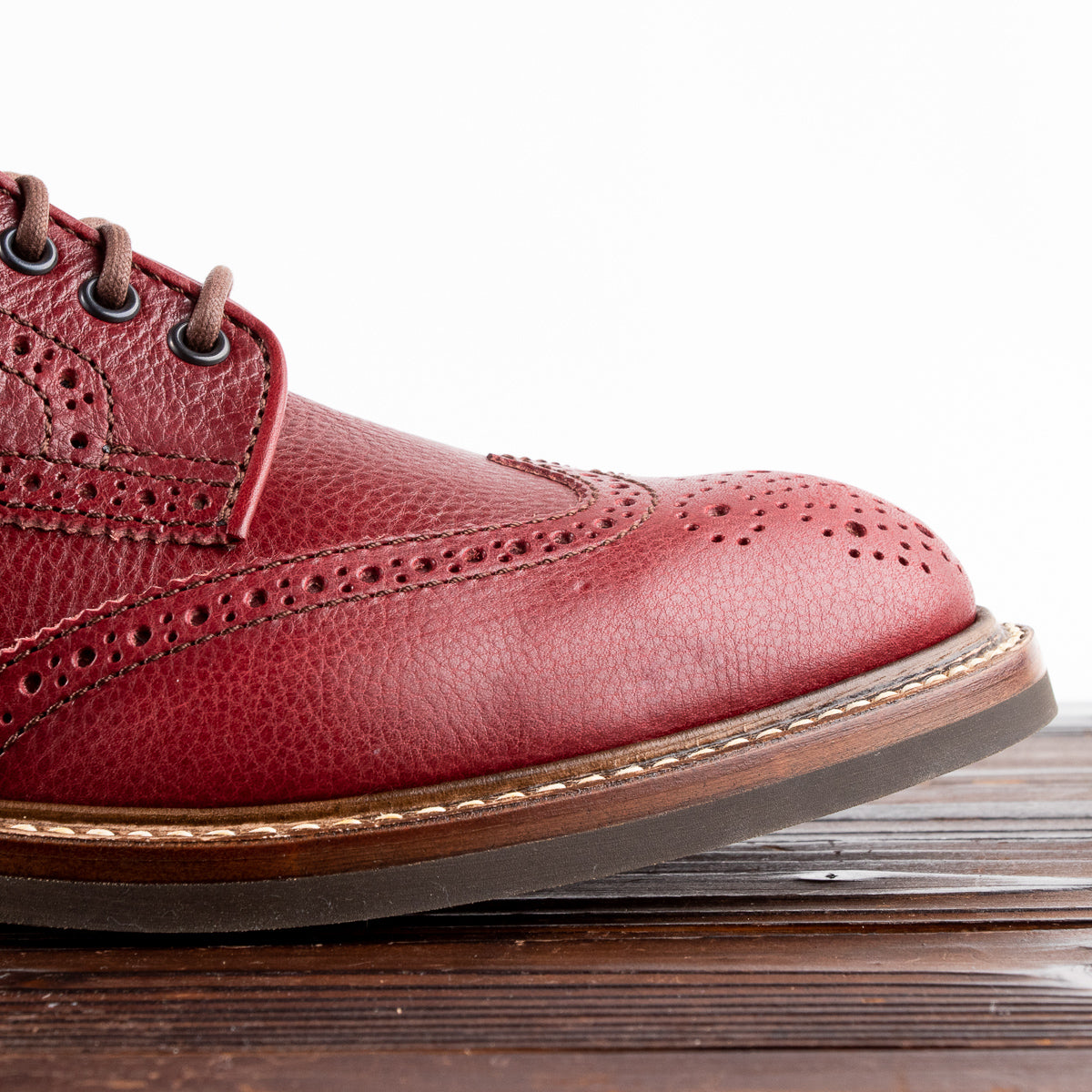 John Lofgren Glover Brogue Boots - Burgundy Vacchetta - Standard & Strange
