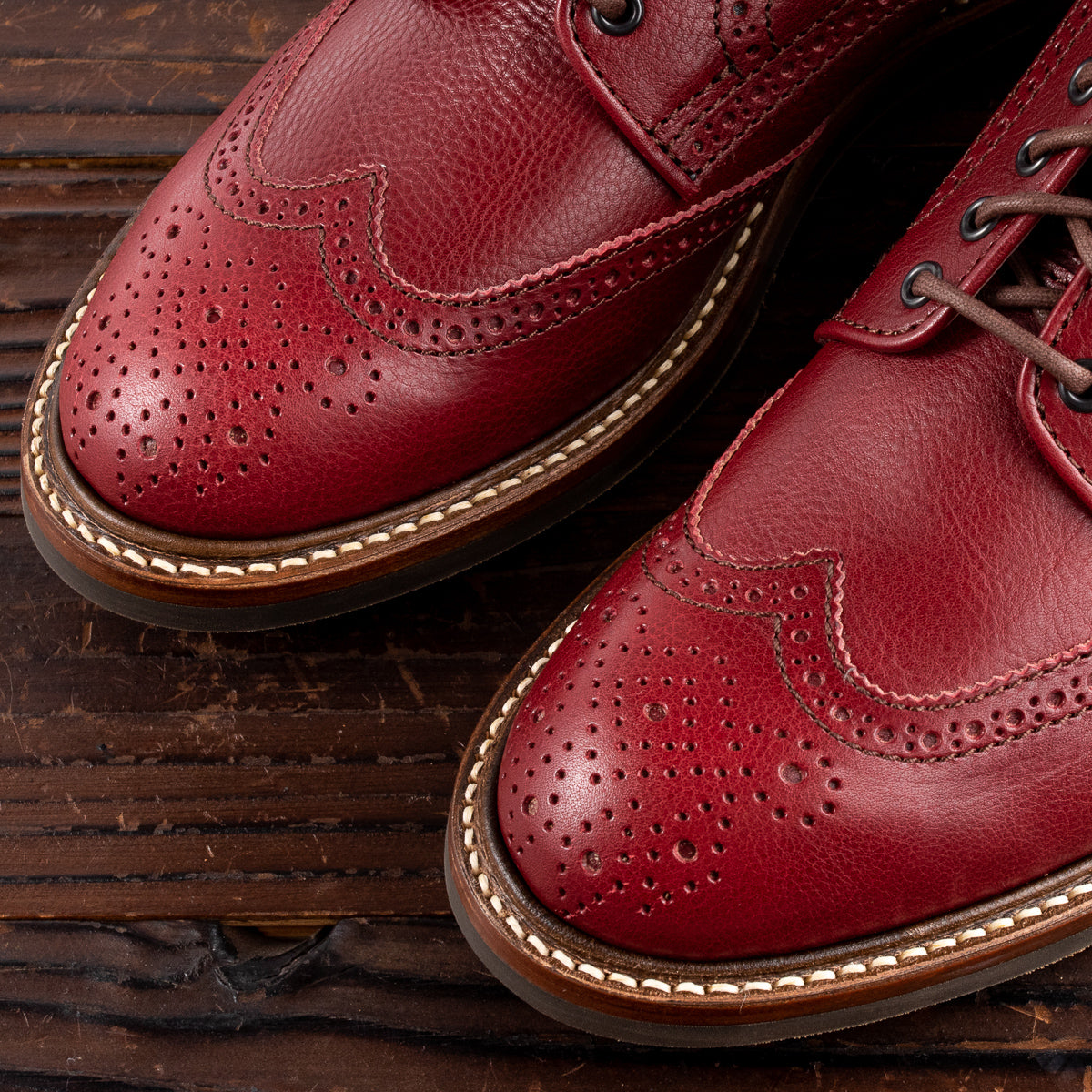 John Lofgren Glover Brogue Boots - Burgundy Vacchetta - Standard & Strange