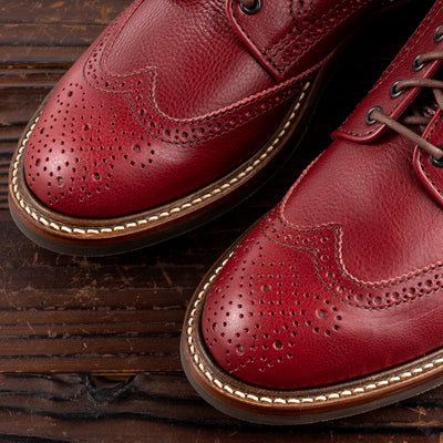 John Lofgren Glover Brogue Boots - Burgundy Vacchetta - Standard & Strange