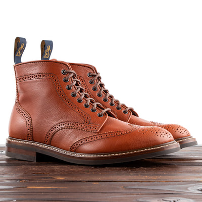 John Lofgren Glover Brogue Boots - Camel Vacchetta - Standard & Strange