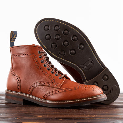 John Lofgren Glover Brogue Boots - Camel Vacchetta - Standard & Strange