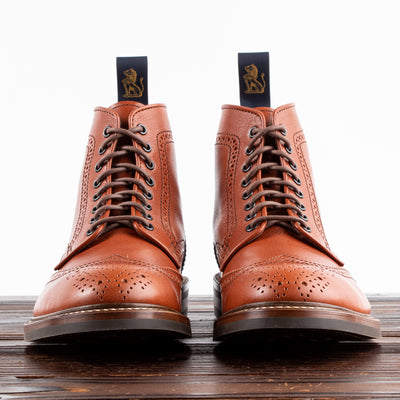 John Lofgren Glover Brogue Boots - Camel Vacchetta - Standard & Strange