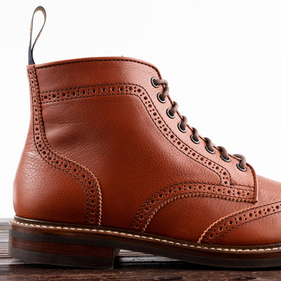 John Lofgren Glover Brogue Boots - Camel Vacchetta - Standard & Strange