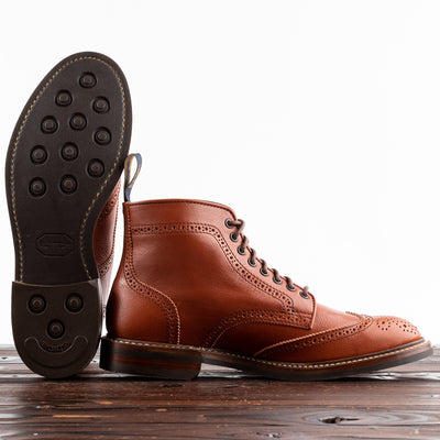 John Lofgren Glover Brogue Boots - Camel Vacchetta - Standard & Strange