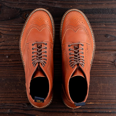 John Lofgren Glover Brogue Boots - Camel Vacchetta - Standard & Strange