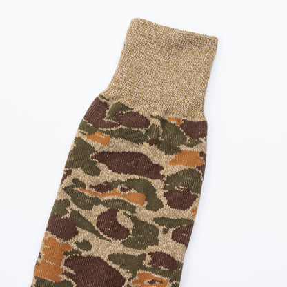 John Lofgren Two Pack Socks - Camo Olive x Grained Orange - Standard & Strange