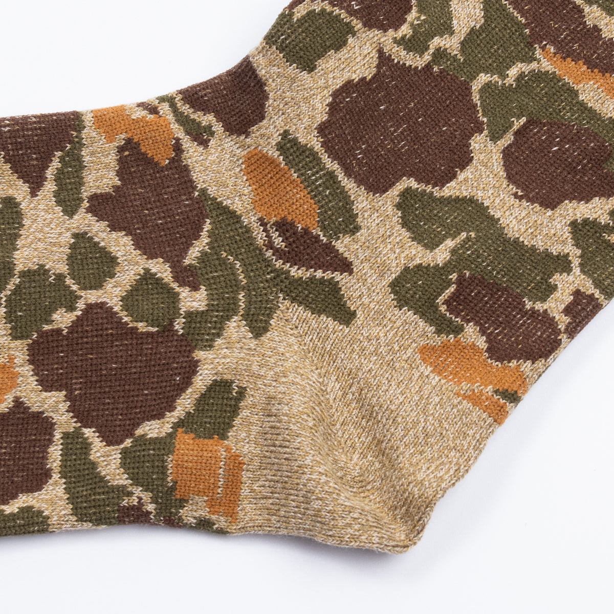 John Lofgren Two Pack Socks - Camo Olive x Grained Orange - Standard & Strange