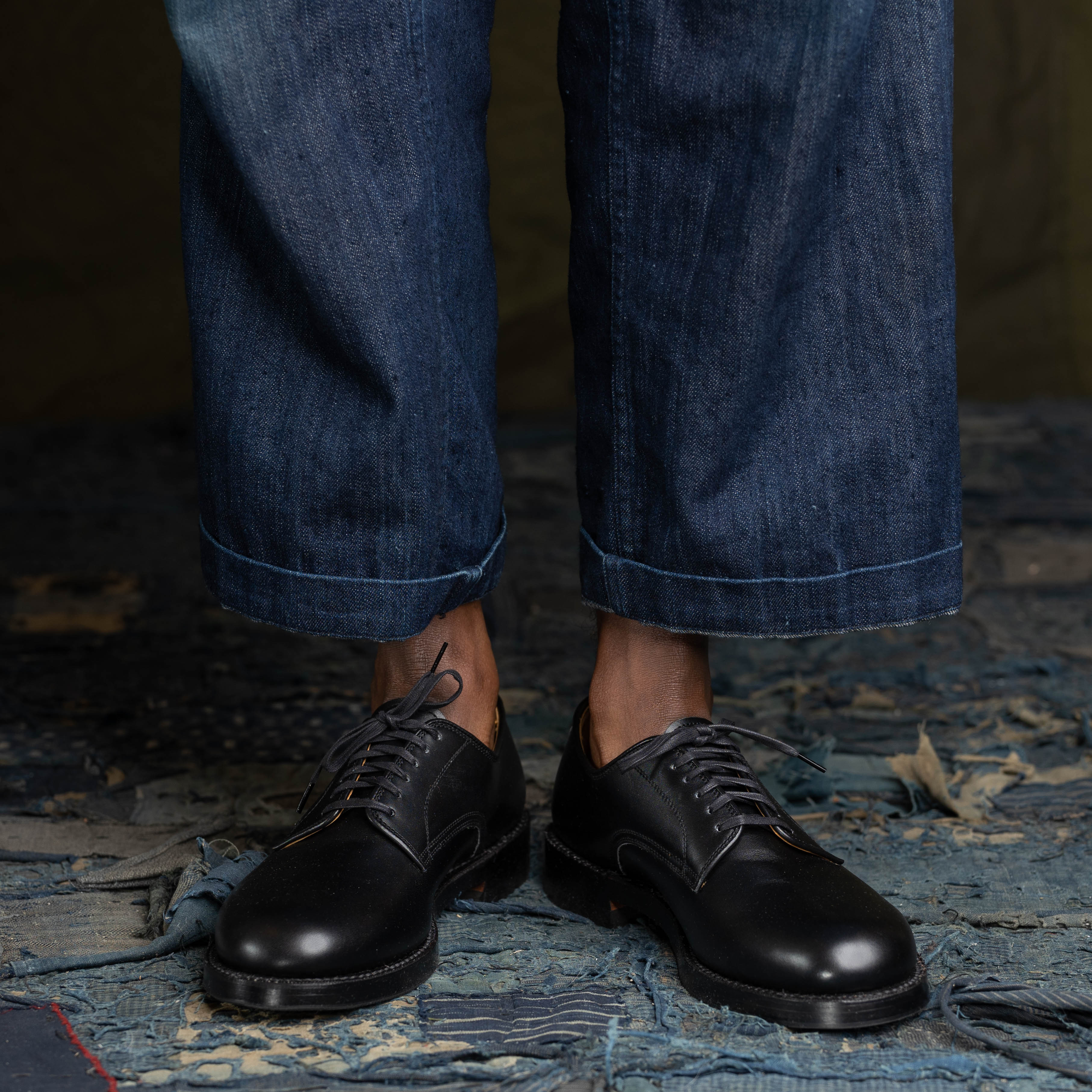 John Lofgren USN Low Quarter Shoes - Black Calfskin - Standard & Strange