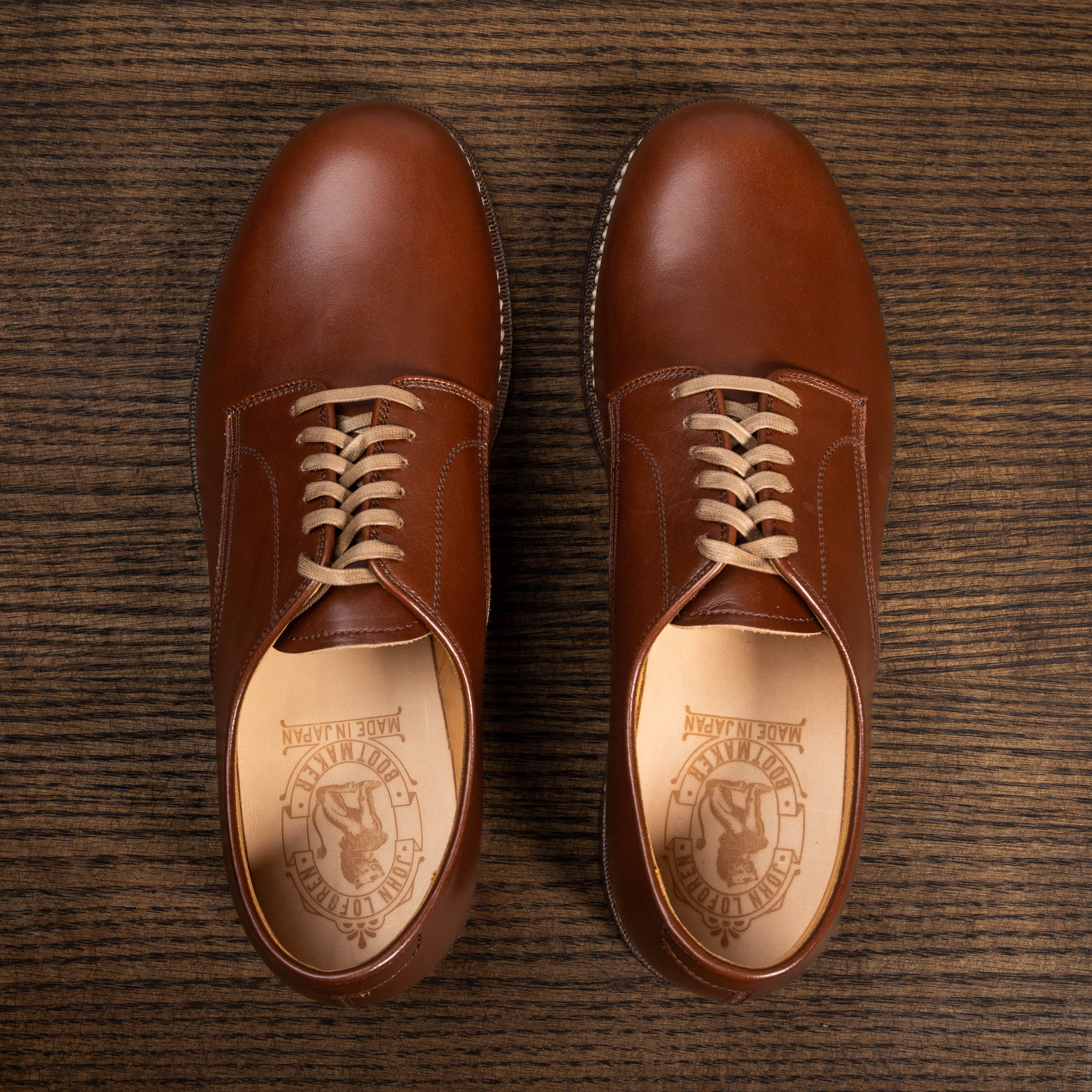 John Lofgren USN Low Quarter Shoes - Russet Brown Calfskin - Standard & Strange
