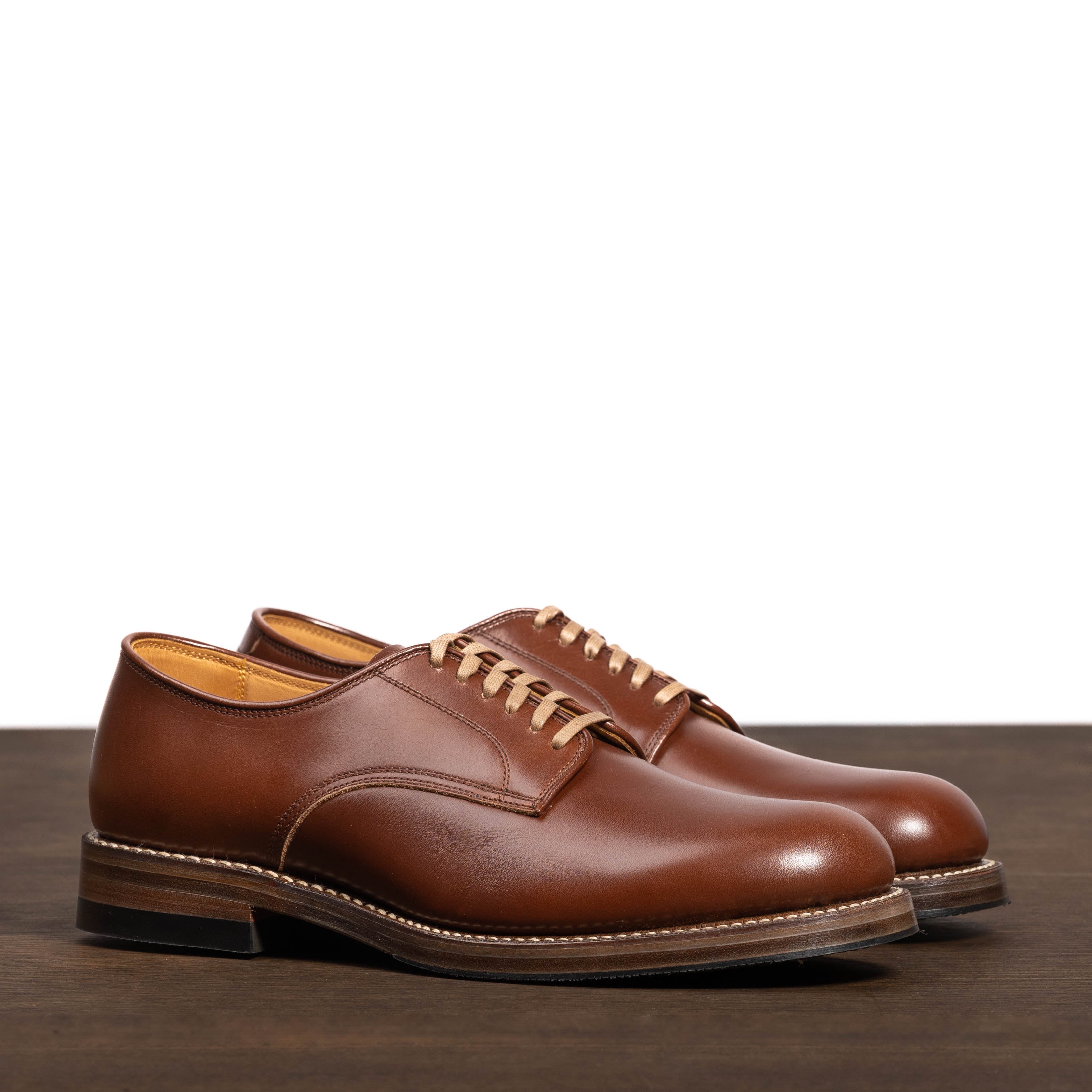 USN Low Quarter Shoes - Russet Brown Calfskin