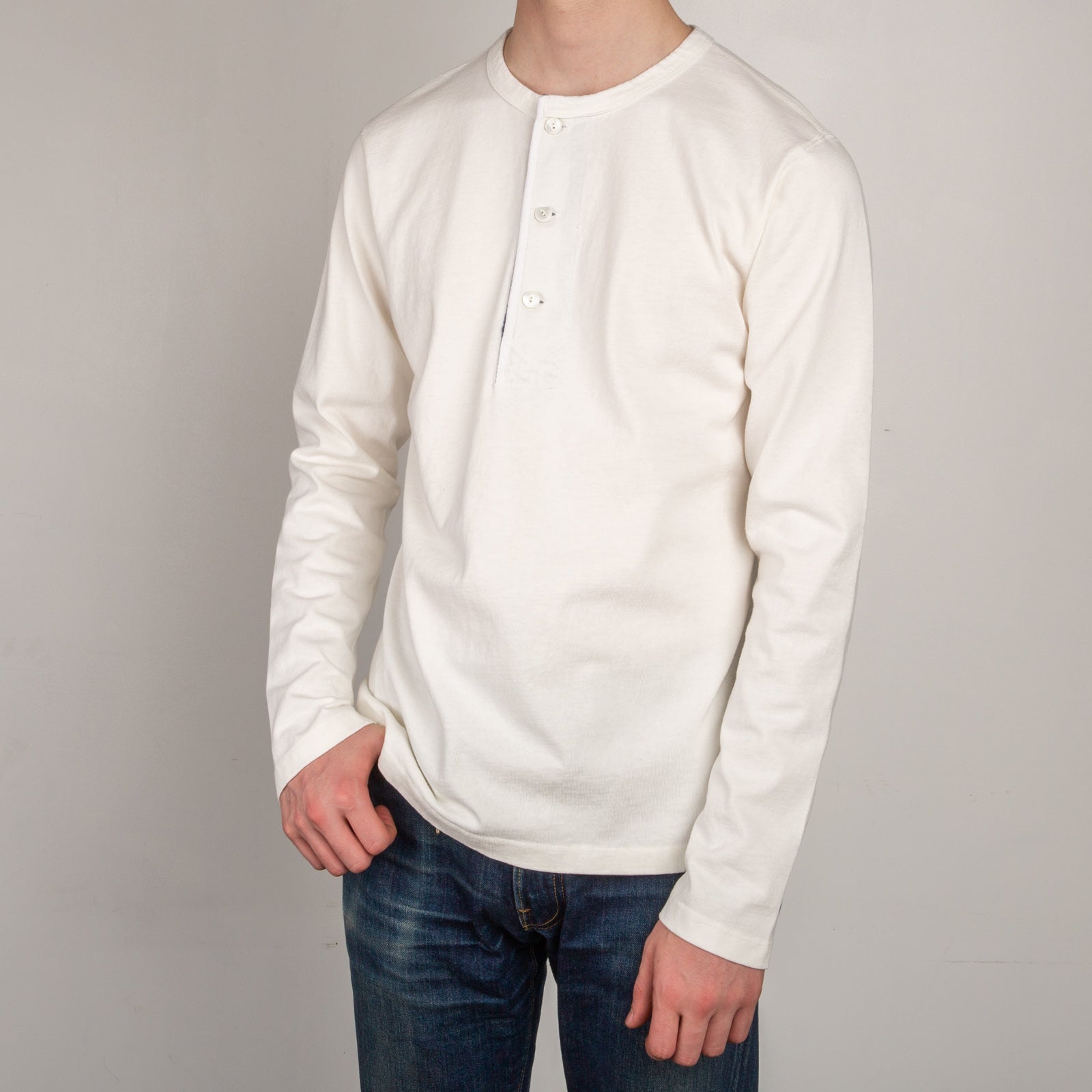 The Normal Brand Legacy Jersey Henley - White - L