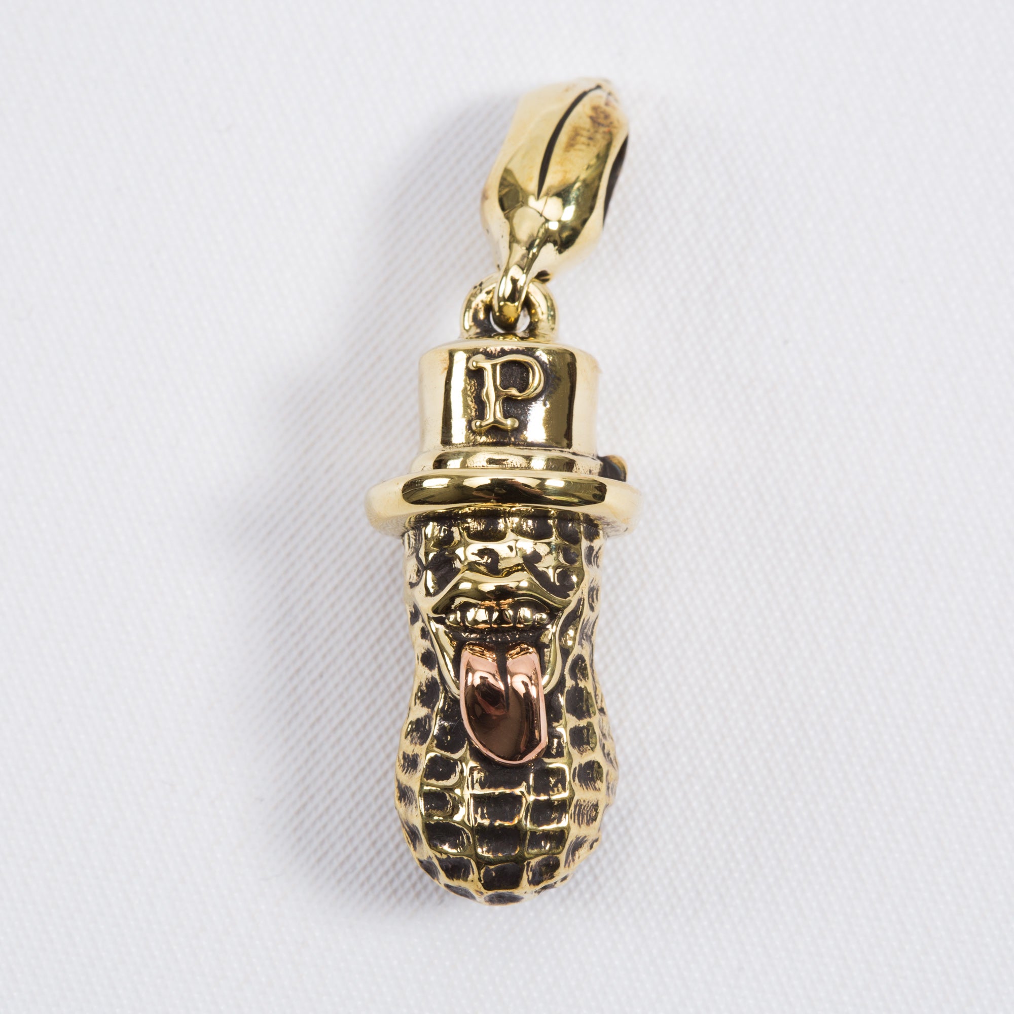 Large Bero Peanuts Pendant / Key Ring - Brass x Copper