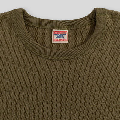 The Real McCoy's Military Thermal Shirt - Olive - Standard & Strange