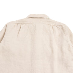 MotivMfg Authentic Fit Button Down Shirt - Brushed Linen Oxford Cloth / Off White - Standard & Strange