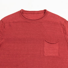 MotivMfg Fully Fashioned Linen Knit Tee - 24s Linen Yarn /Crimson - Standard & Strange