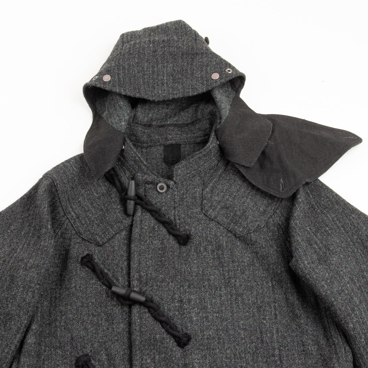 Plateau Duffle Coat - Lovat Ribbed Wool Overcoating / Lead