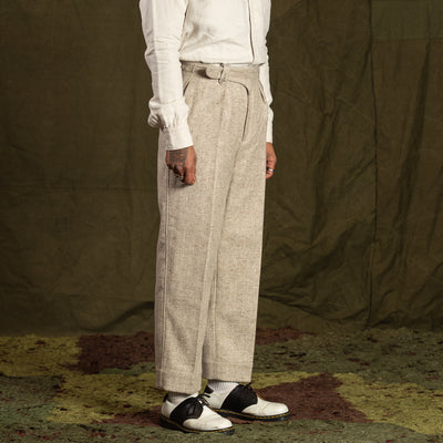 MotivMfg Sidewinder Trousers - Marling & Evans Natural Wool Serge / Ecru - Standard & Strange