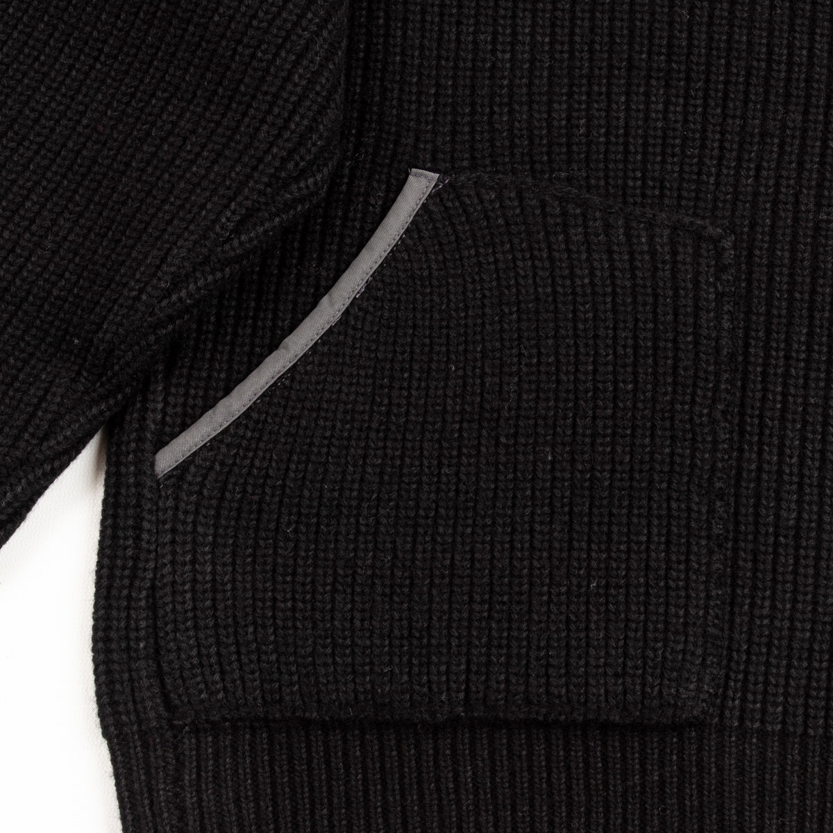 MotivMfg Soviet Pilot Knit - Black Wool Linen Cotton Heavy Rib