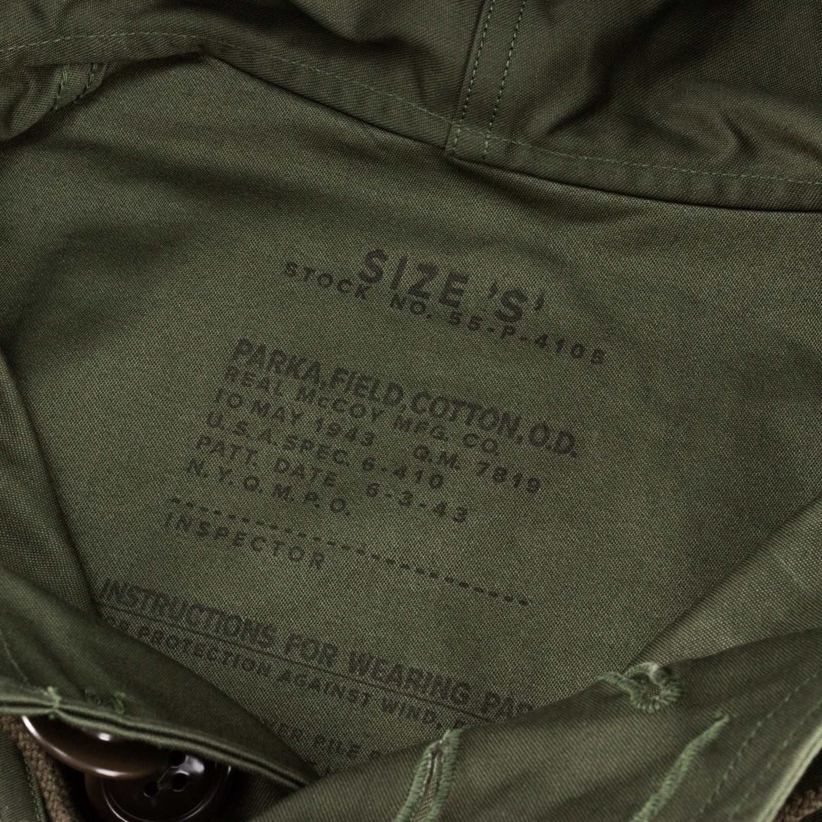 PARKA, FIELD, COTTON, OD