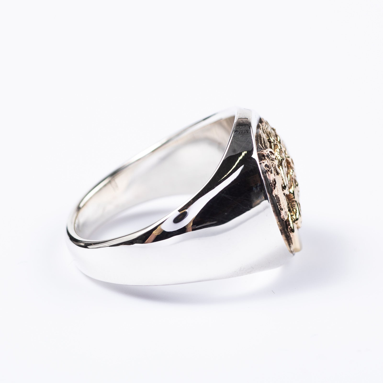 Pharaoh's Horse Ring - Oval - Silver x 10K Gold