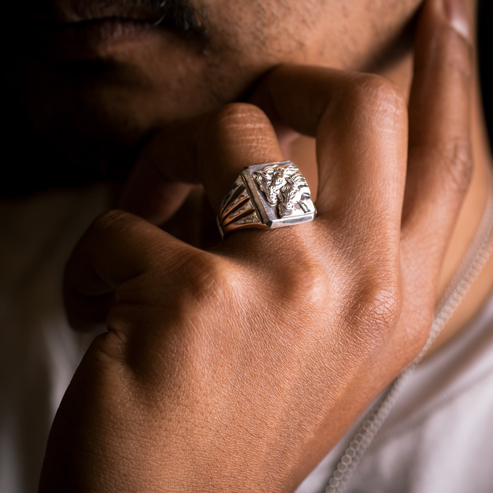 Peanuts & Co Pharaoh's Horse Ring - Square - Silver - Standard & Strange