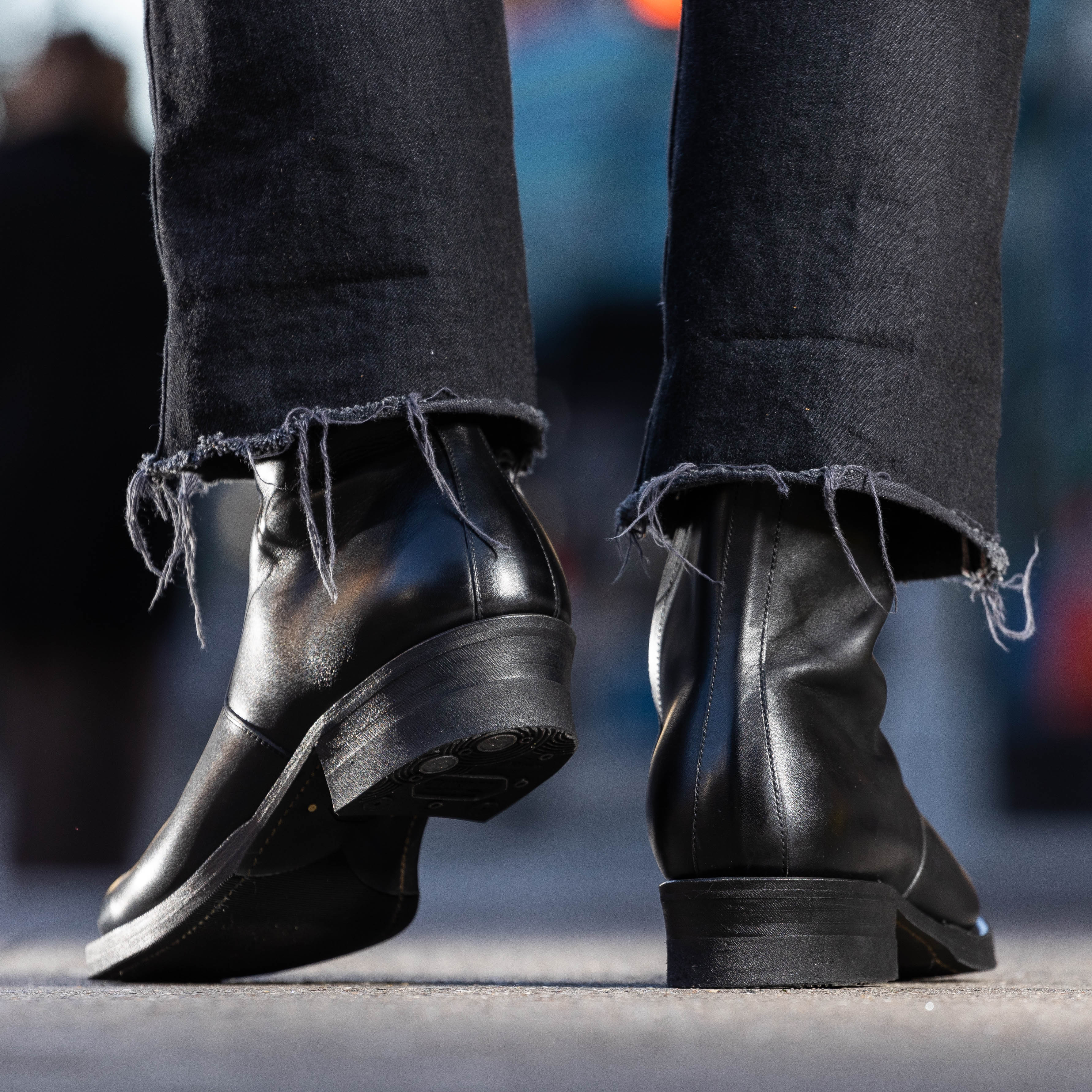 Rolling Dub Trio Gleaners Side Zip Boots - Black Japanese Box Calf