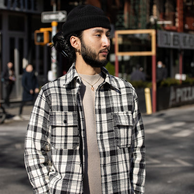 The Real McCoy's 8HU Heavy Weight Flannel Shirt - White - Standard & Strange