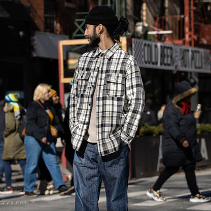 The Real McCoy's 8HU Heavy Weight Flannel Shirt - White - Standard & Strange