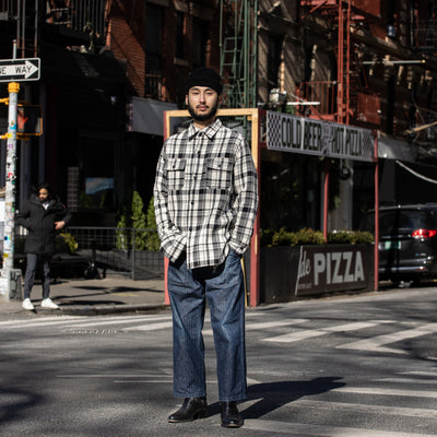 The Real McCoy's 8HU Heavy Weight Flannel Shirt - White - Standard & Strange