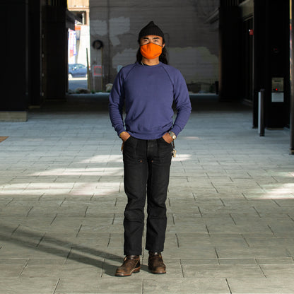 The Real McCoy's 9oz Loopwheel Raglan Sleeve Sweatshirt - MQ Navy - Standard & Strange