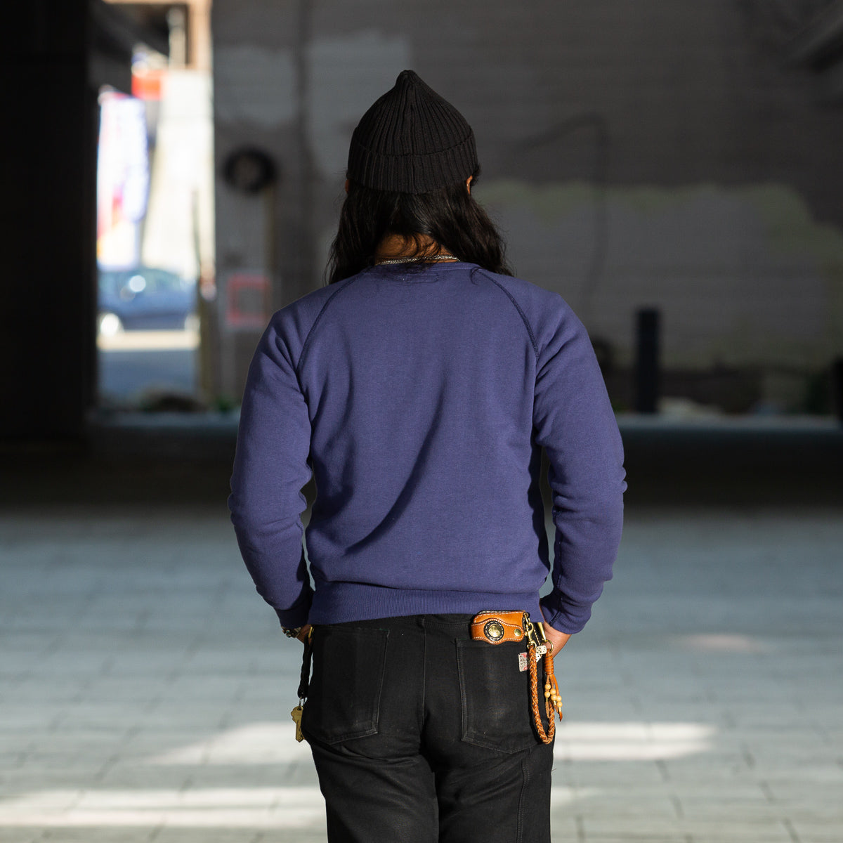 The Real McCoy's 9oz Loopwheel Raglan Sleeve Sweatshirt - MQ Navy - Standard & Strange