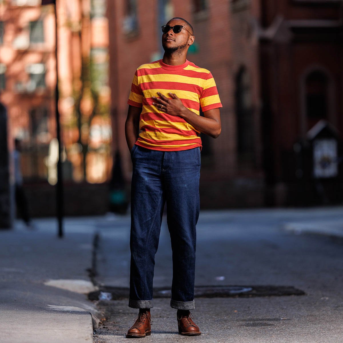 Buco Stripe Tee - Salmon