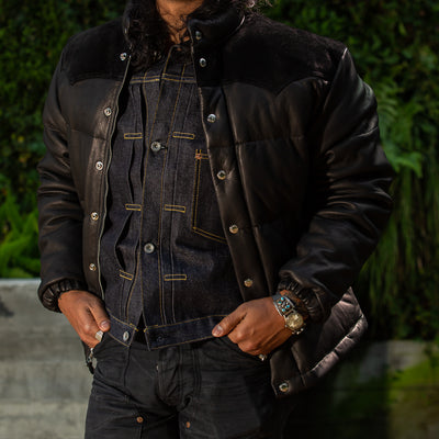 The Real McCoy's Deerskin Down Jacket - Black - Standard & Strange