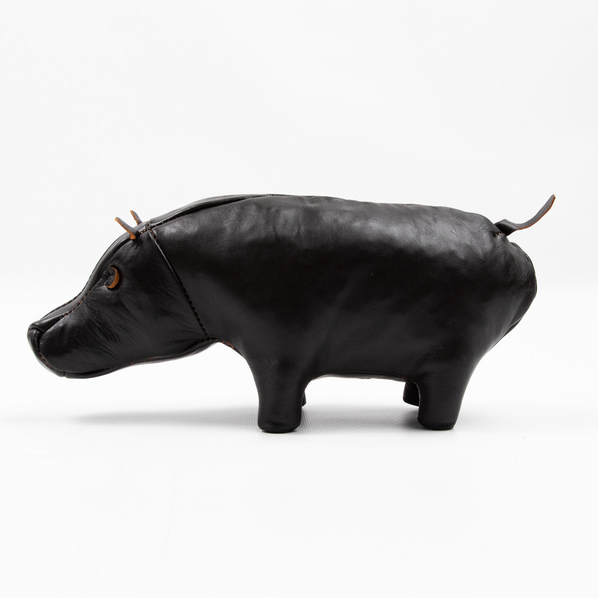 Handcrafted Horsehide Hippo - Black