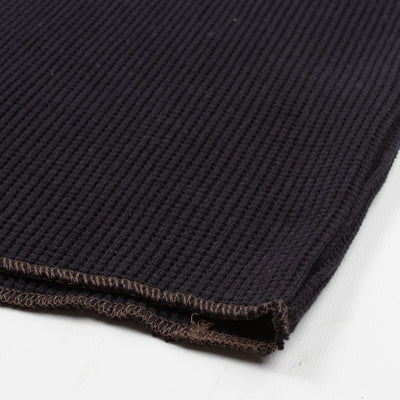 The Real McCoy's Joe McCoy Long Sleeve Waffle Henley - Black - Standard & Strange