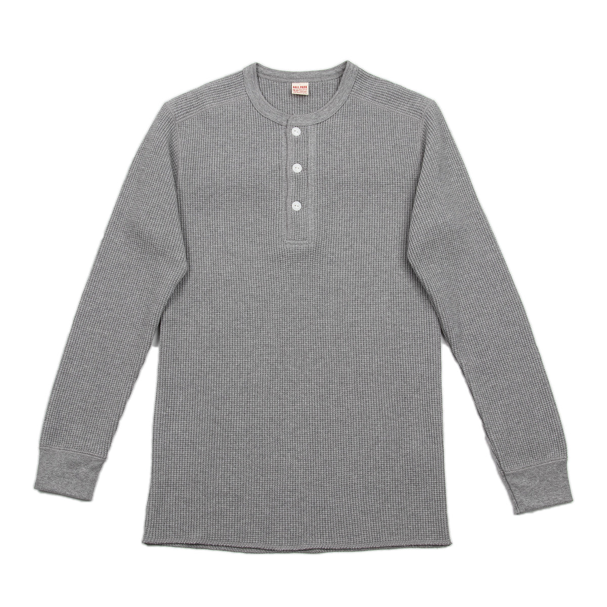 Joe McCoy Long Sleeve Waffle Henley - Gray