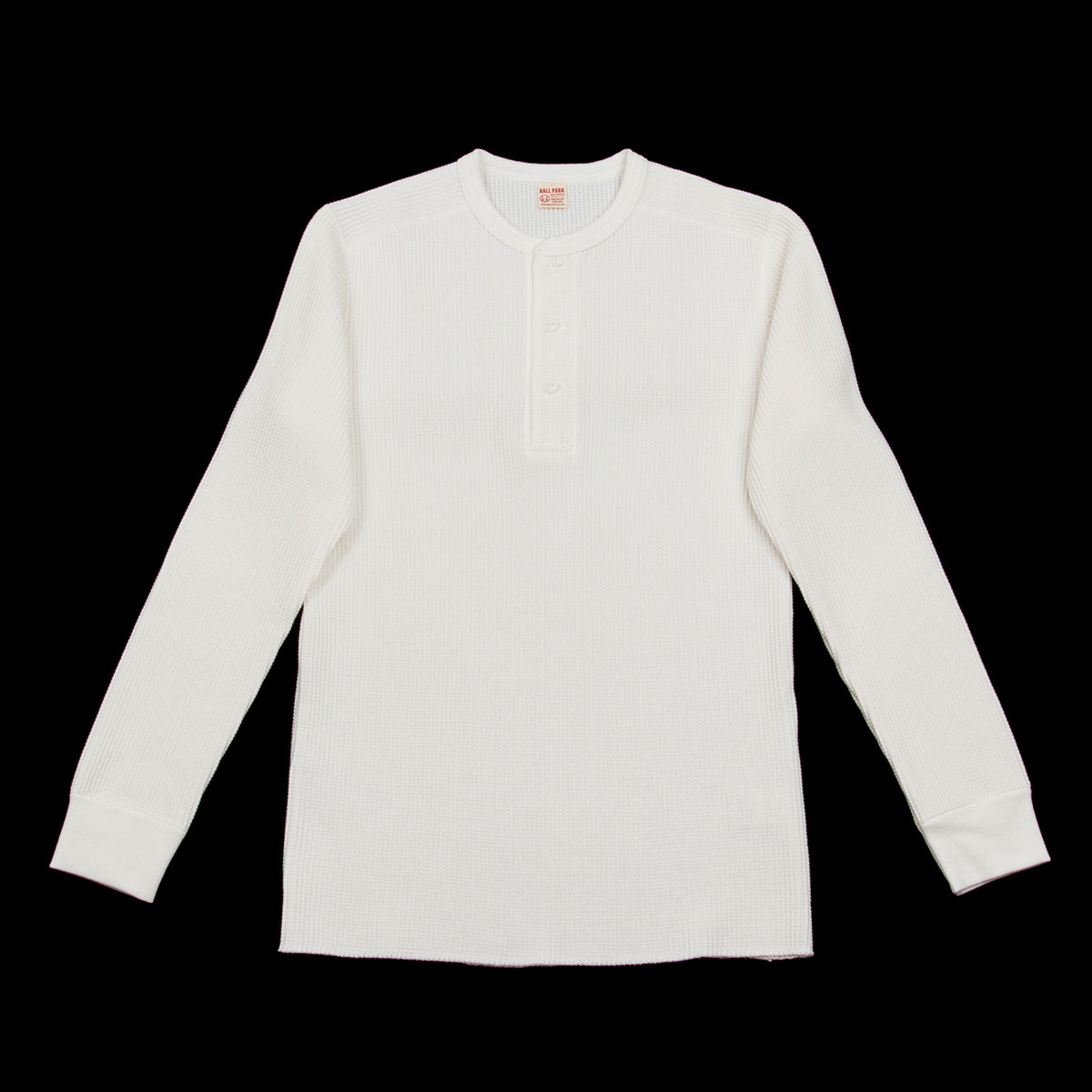 Joe McCoy Long Sleeve Waffle Henley - White