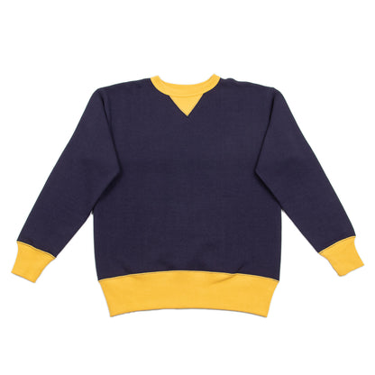The Real McCoy's Loopwheel Crewneck Sweatshirt - Two-Tone Blue/Yellow - Standard & Strange