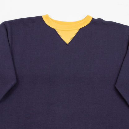 The Real McCoy's Loopwheel Crewneck Sweatshirt - Two-Tone Blue/Yellow - Standard & Strange