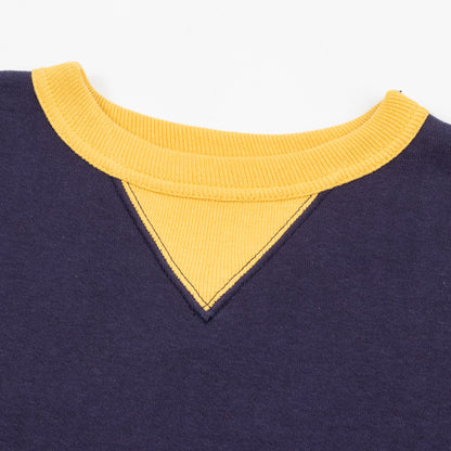 The Real McCoy's Loopwheel Crewneck Sweatshirt - Two-Tone Blue/Yellow - Standard & Strange