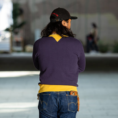 The Real McCoy's Loopwheel Crewneck Sweatshirt - Two-Tone Blue/Yellow - Standard & Strange