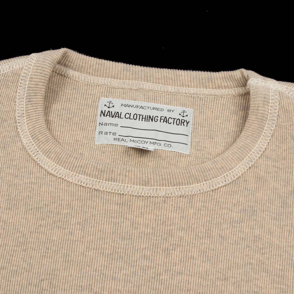 The Real McCoy's U.S.N. N-1 Undershirt - Oatmeal – Standard & Strange