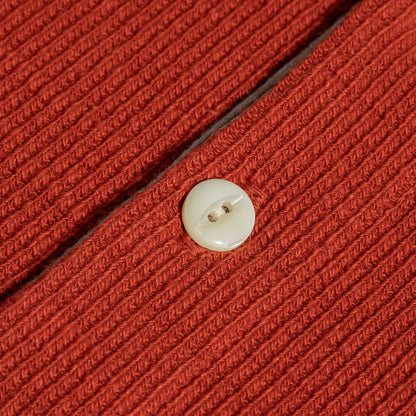 The Real McCoy's Western Cardigan Stitch Henley Shirt - Brick Red - Standard & Strange