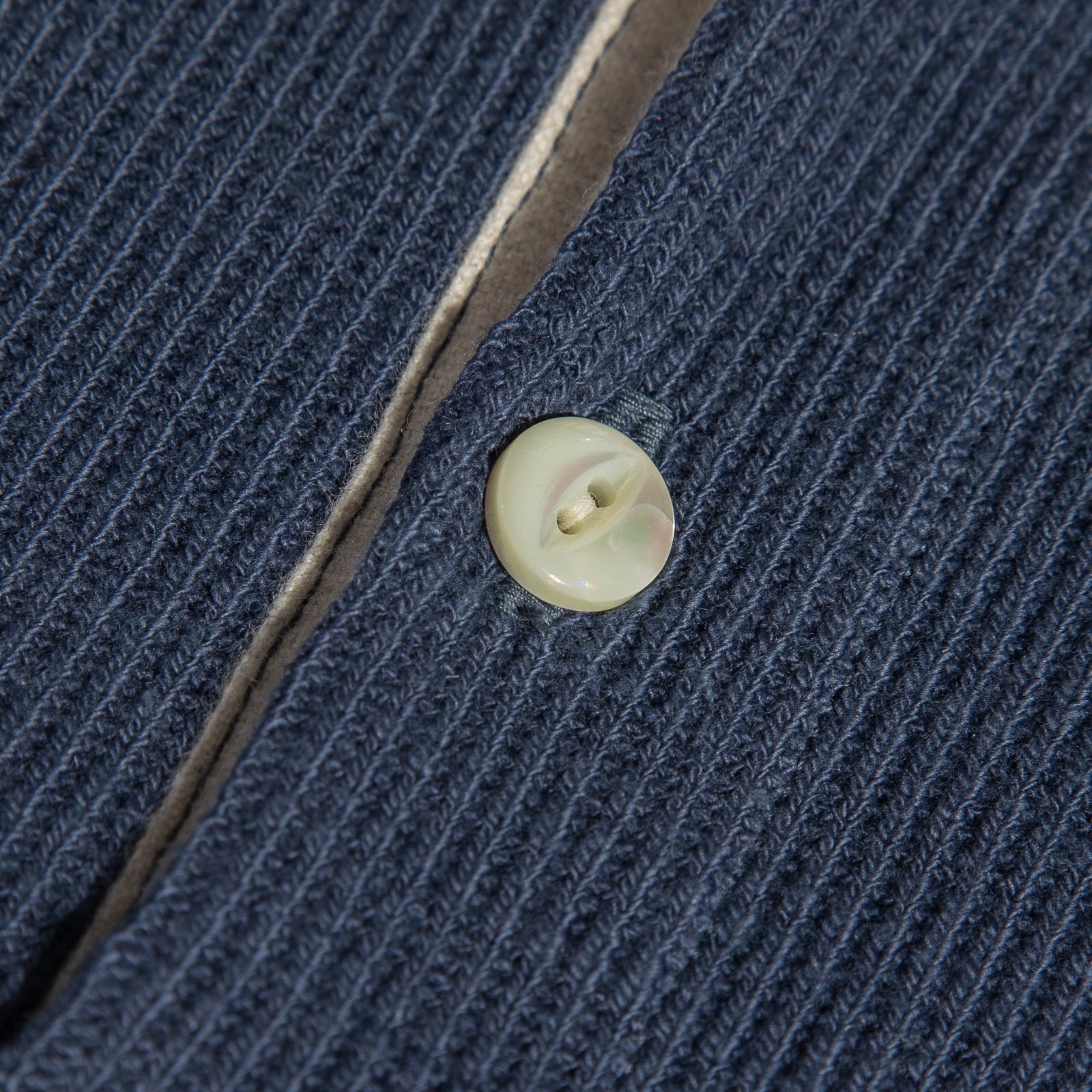 The Real McCoy's Western Cardigan Stitch Henley Shirt - Cobalt - Standard & Strange
