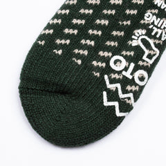 RoToTo Comfy Room Socks - Bird's Eye Dark Green - Standard & Strange