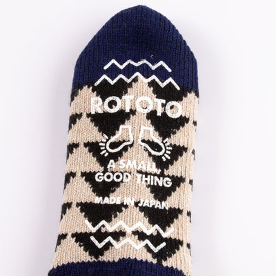 RoToTo Comfy Room Socks - Sankaku Gold/Black/Navy - Standard & Strange