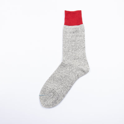 RoToTo Double Face Silk/Cotton Socks - Red/Gray - Standard & Strange